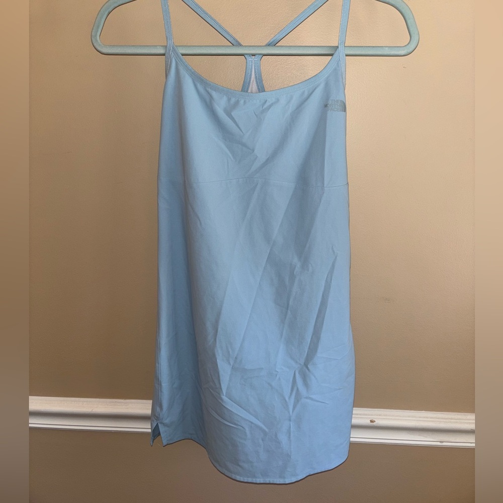 The North Face blue workout/athletic dress with built in shorts